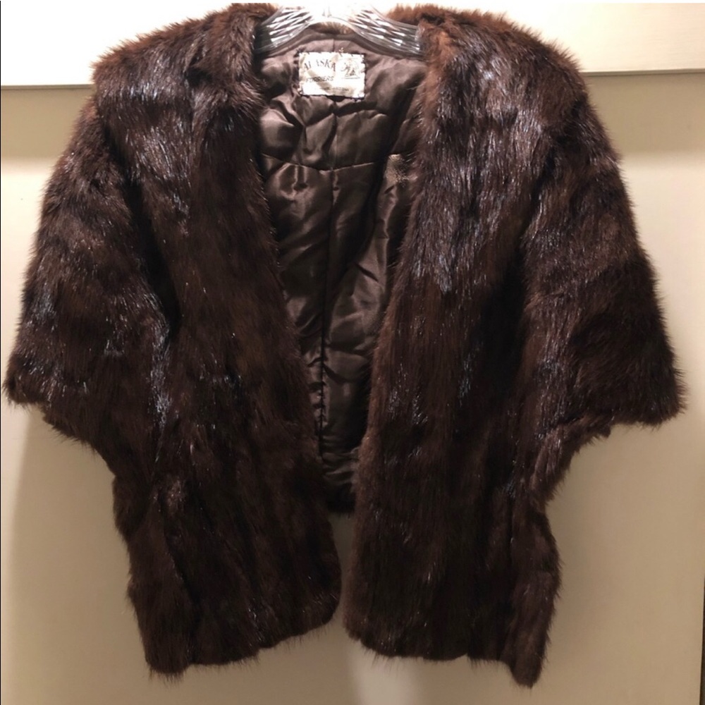 Vintage Mink Wrap Cape Stole one size